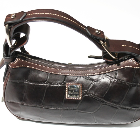 Dooney & Bourke Handbags - Dooney & Bourke Embossed Dark Brown Shoulder Purse